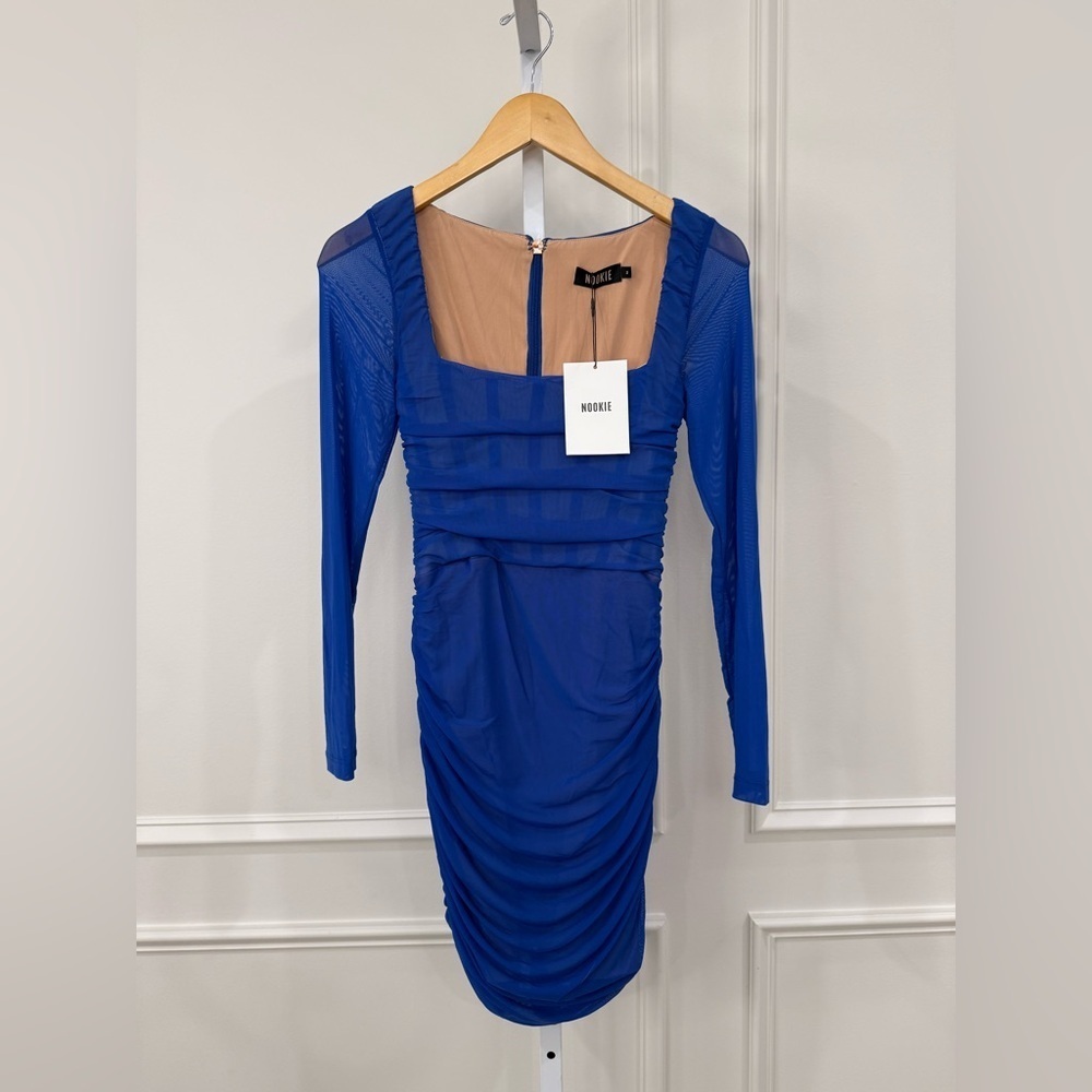 Nookie Royal Blue Vision Minj Long Sleeve Dress